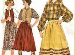 8582 SIMPLICITY 1978 GATHERED SKIRT, KIMONO BLOUSE, REVERSE VEST PATTERN 10